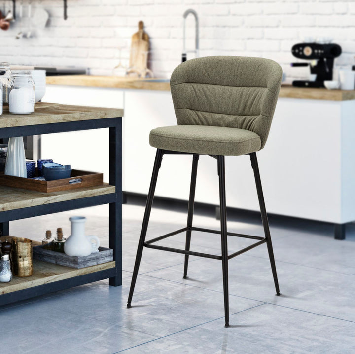 Glam barstole i træ, metal og stof, sæt med 2 styks – 52x59x108 cm
