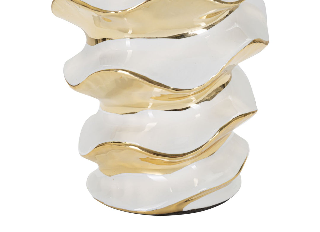 Glam bordlampe, keramik, jern og stof – 33x53 cm