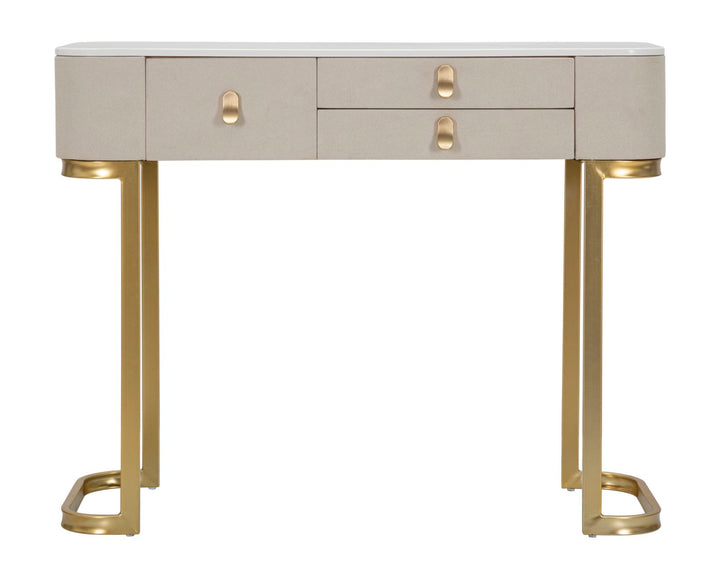 Glam konsolbord i guldfarve, fyrretræ, mdf og metal – 100x40x80 cm