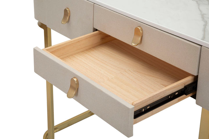 Glam konsolbord i guldfarve, fyrretræ, mdf og metal – 100x40x80 cm