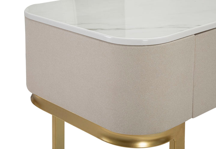 Glam konsolbord i guldfarve, fyrretræ, mdf og metal – 100x40x80 cm