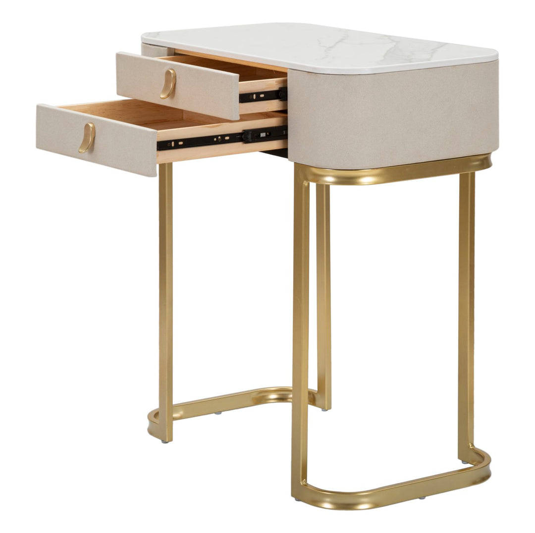 Glam konsolbord i træ, mdf og metal – 70x40x80 cm