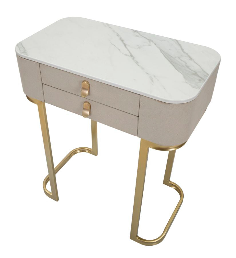 Glam konsolbord i træ, mdf og metal – 70x40x80 cm