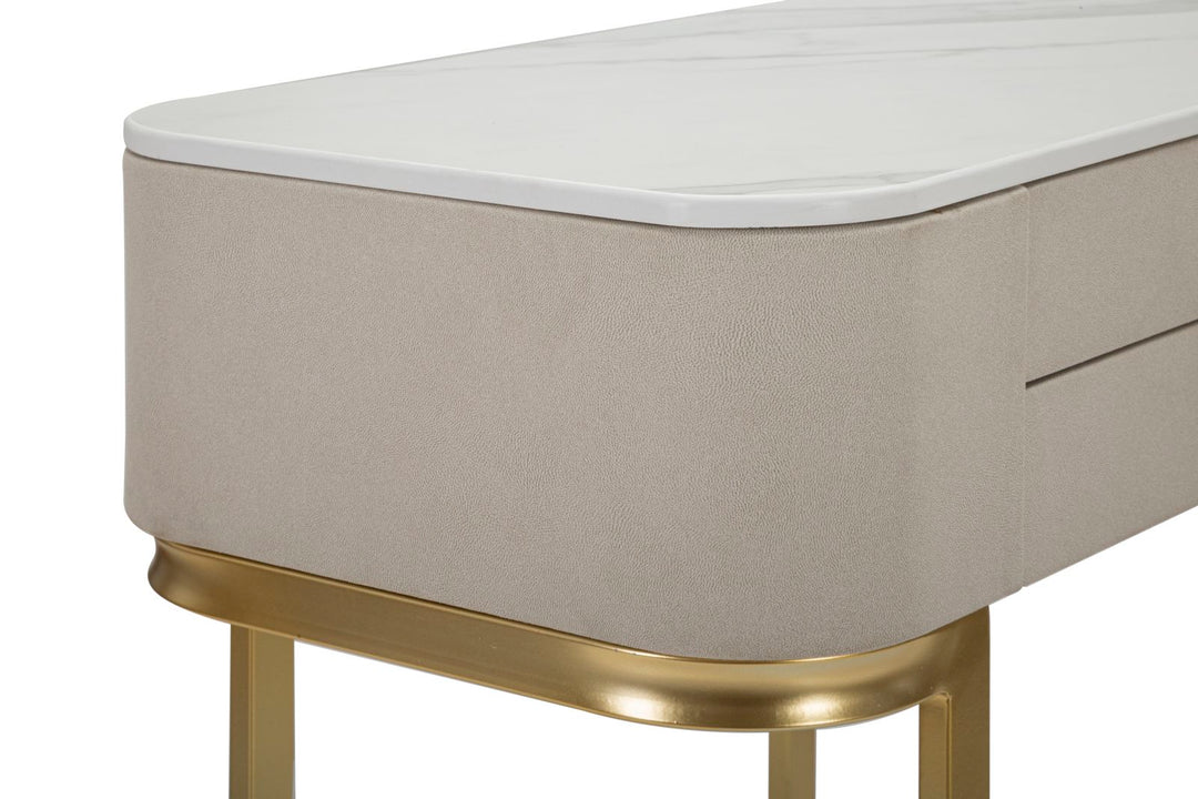 Glam konsolbord i træ, mdf og metal – 70x40x80 cm