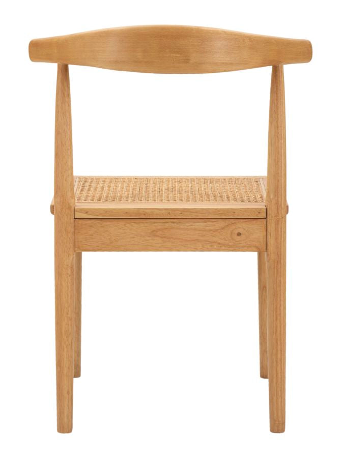 Boho chic stol, træ og rattan – 54x54x70 cm