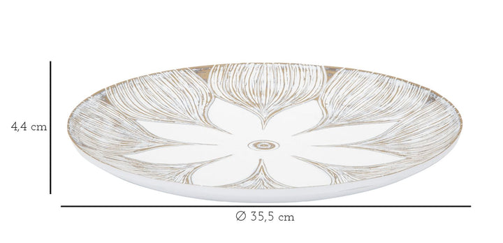 Boho chic bakke, hvid, polyresin – 35x5x4 cm