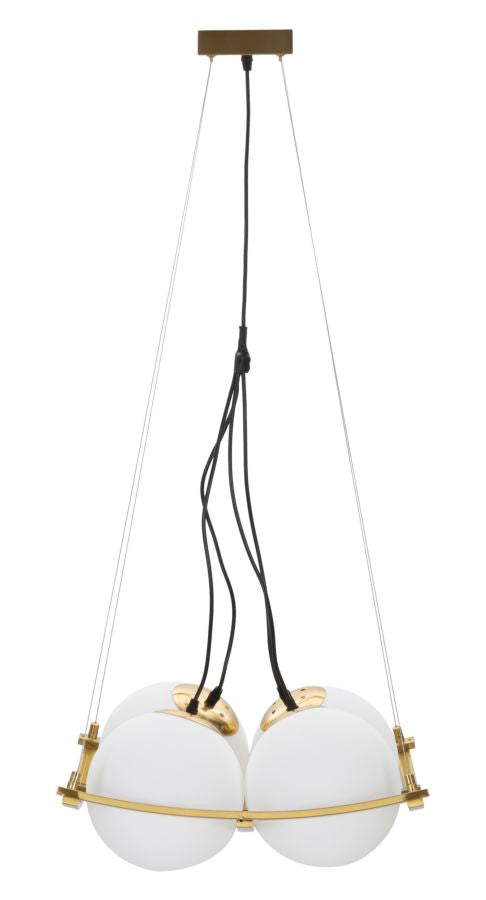 Glam lampe i jern og glas, guldfarvet – 45x45x20 cm
