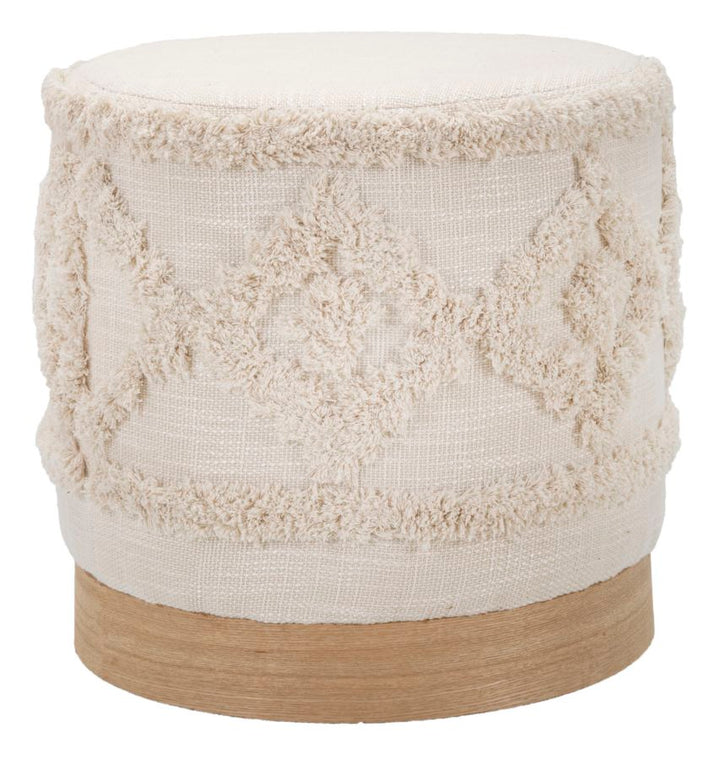 Boho chic taburet i fyrretræ, mdf – 40x40 cm