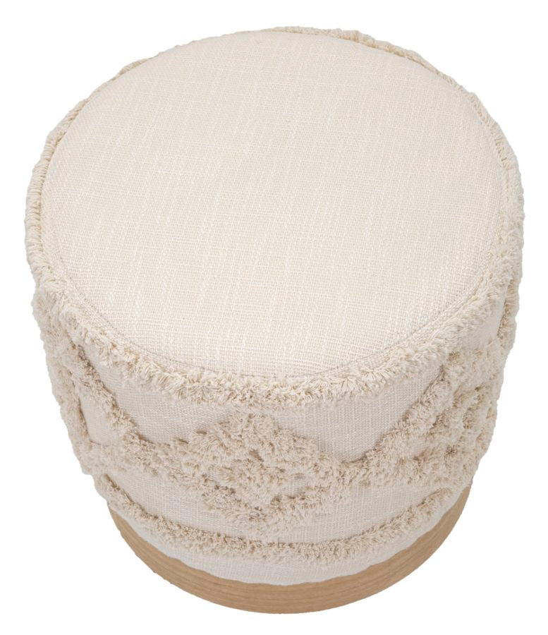 Boho chic taburet i fyrretræ, mdf – 40x40 cm