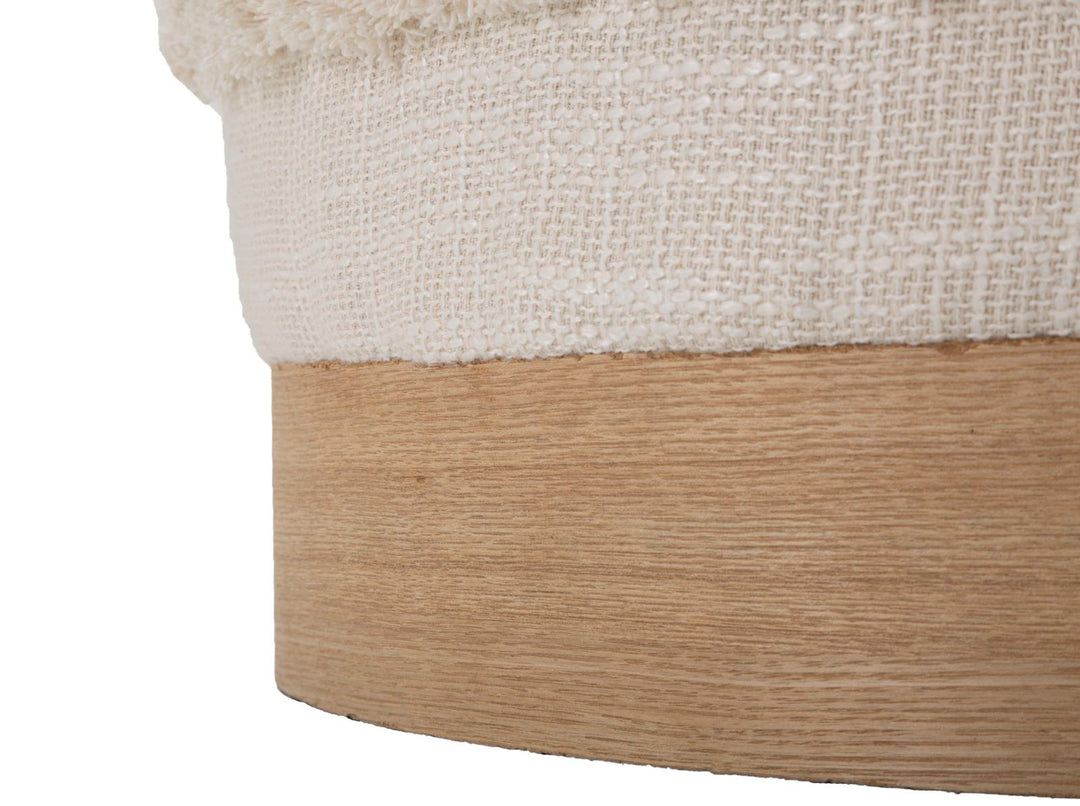 Boho chic taburet i fyrretræ, mdf – 40x40 cm