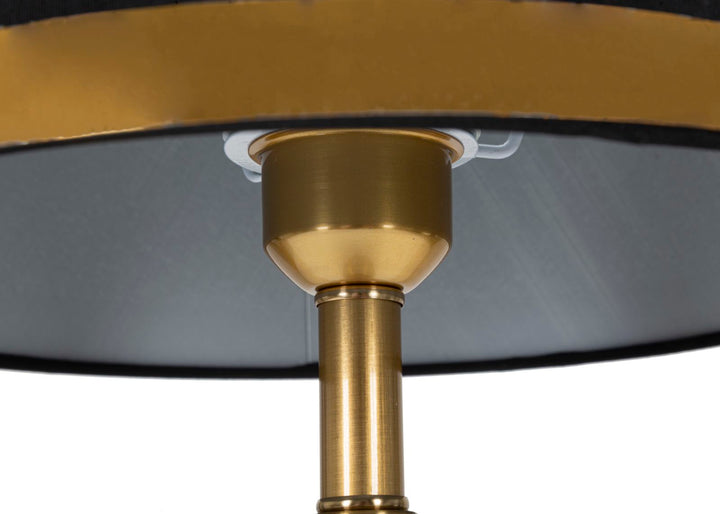 Glam bordlampe i guldfarve, metal og stof – 28x50 cm
