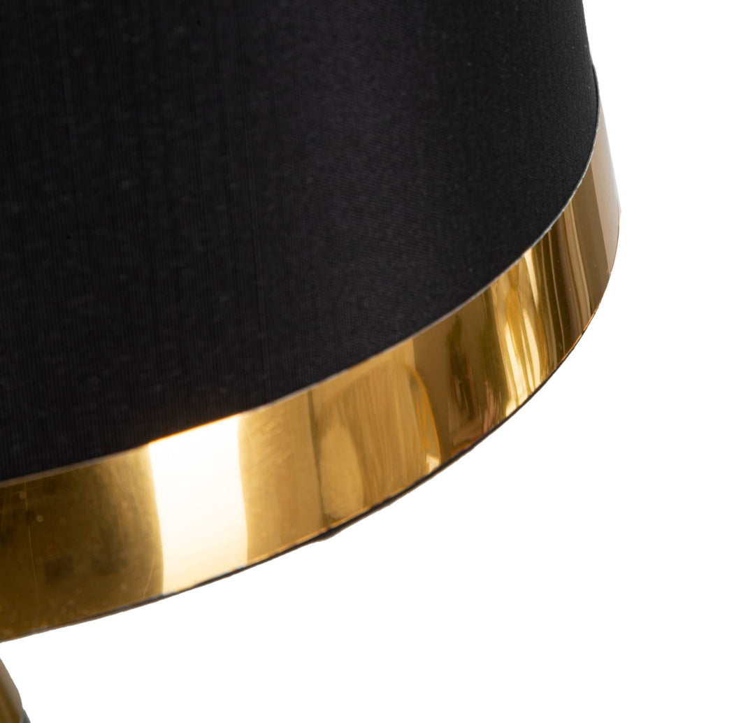 Glam bordlampe i guldfarve, metal og stof – 28x50 cm