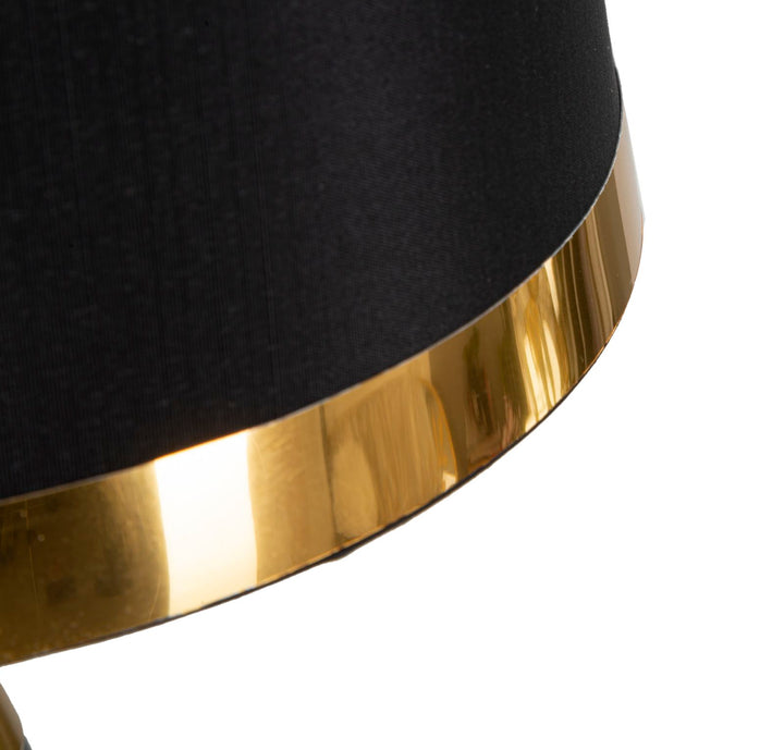 Glam bordlampe i guldfarve, metal og stof – 28x50 cm