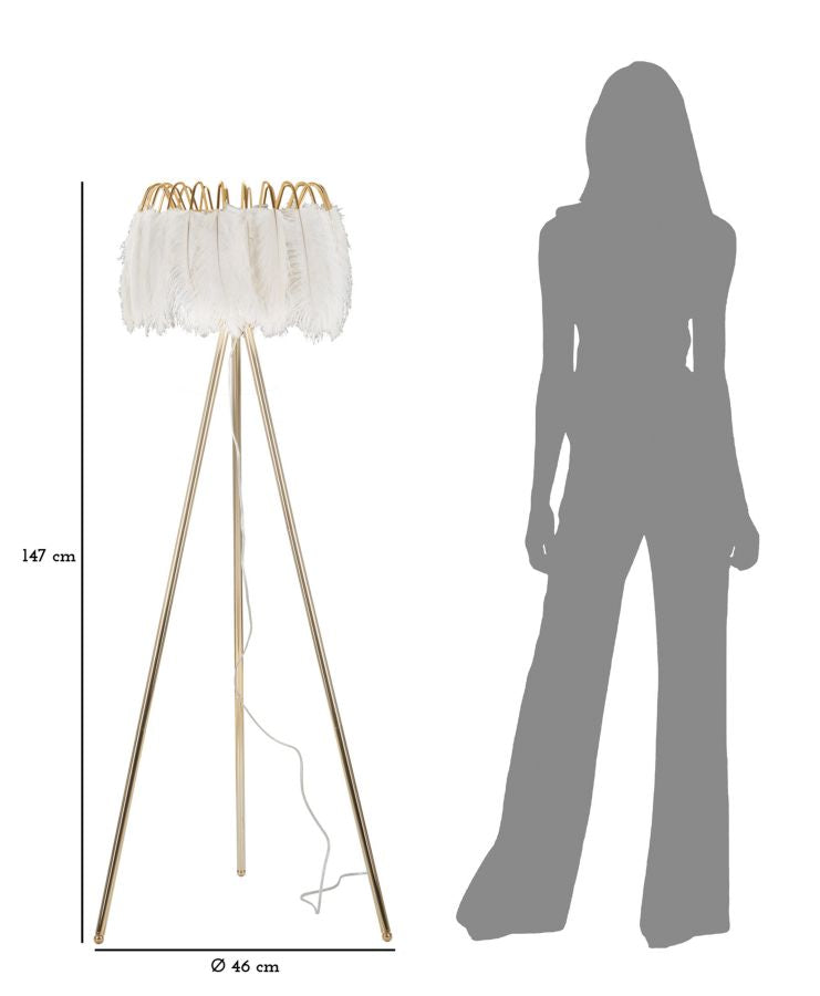 Glam bordlampe i guldfarve, jern og plast – 46x147 cm
