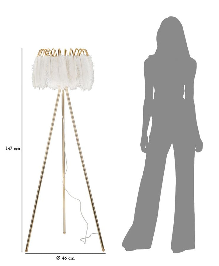 Glam bordlampe i guldfarve, jern og plast – 46x147 cm