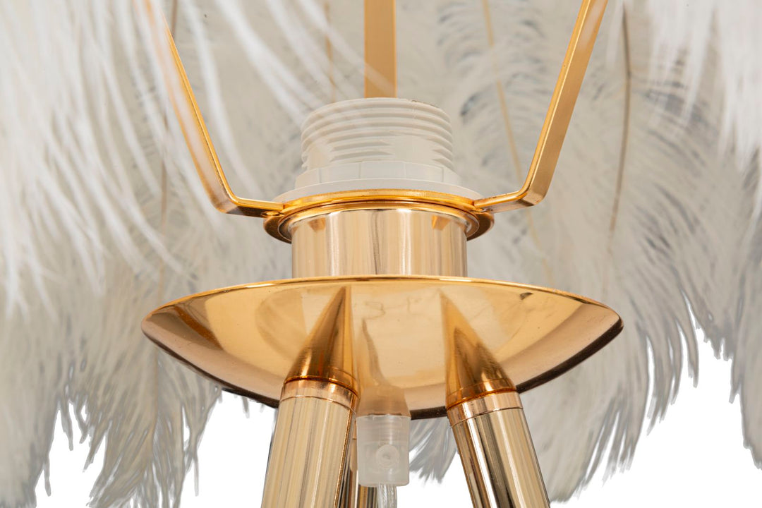 Glam bordlampe i guldfarve, jern og plast – 46x147 cm