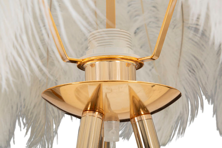 Glam bordlampe i guldfarve, jern og plast – 46x147 cm
