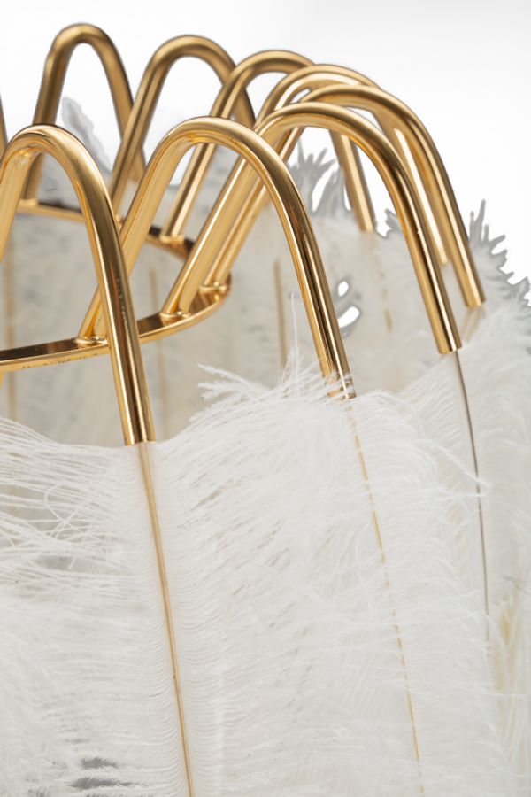 Glam bordlampe i guldfarve, jern og plast – 46x147 cm