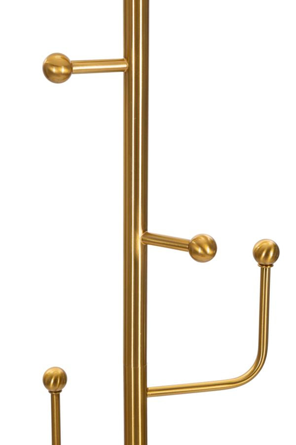 Glam bordlampe i guldfarve, metal og stof
