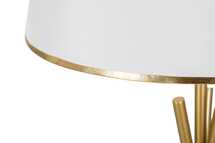 Glam bordlampe i guldfarve, metal og stof – 61x154 cm