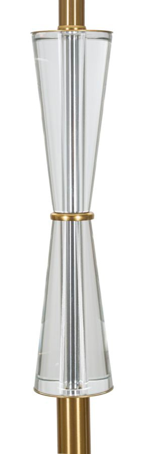 Glam bordlampe i guldfarve, jern, glas og stof – 40x153 cm