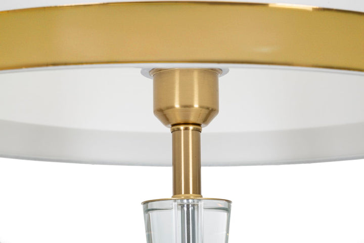 Glam bordlampe i guldfarve, jern, glas og stof – 40x153 cm