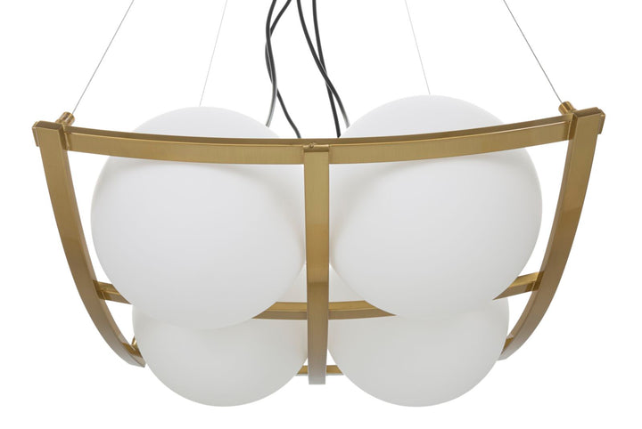 Glam lampe i jern og glas, guldfarvet – 45x45x20 cm