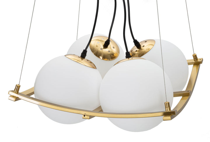 Glam lampe i jern og glas, guldfarvet – 45x45x20 cm