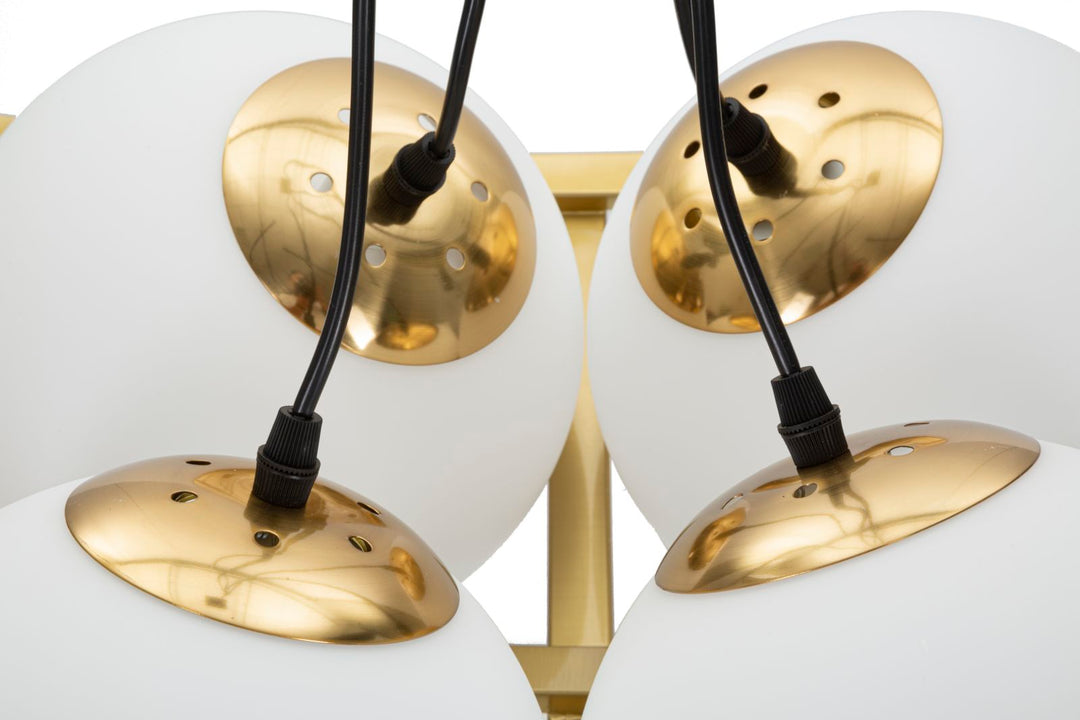 Glam lampe i jern og glas, guldfarvet – 45x45x20 cm