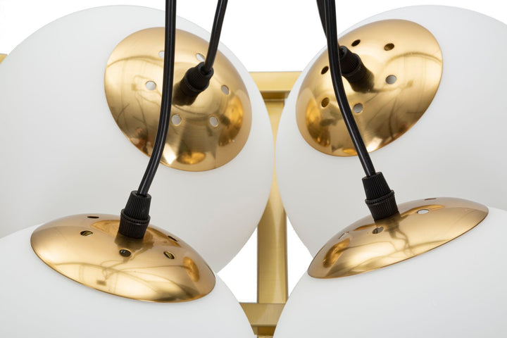 Glam lampe i jern og glas, guldfarvet – 45x45x20 cm