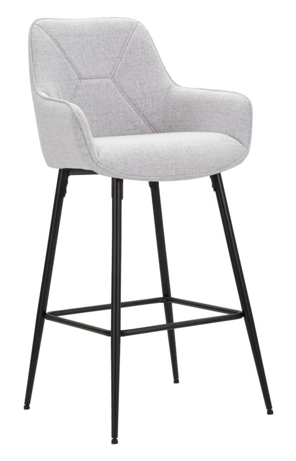 Glam barstol i træ, metal og stof – 55x55x109 cm