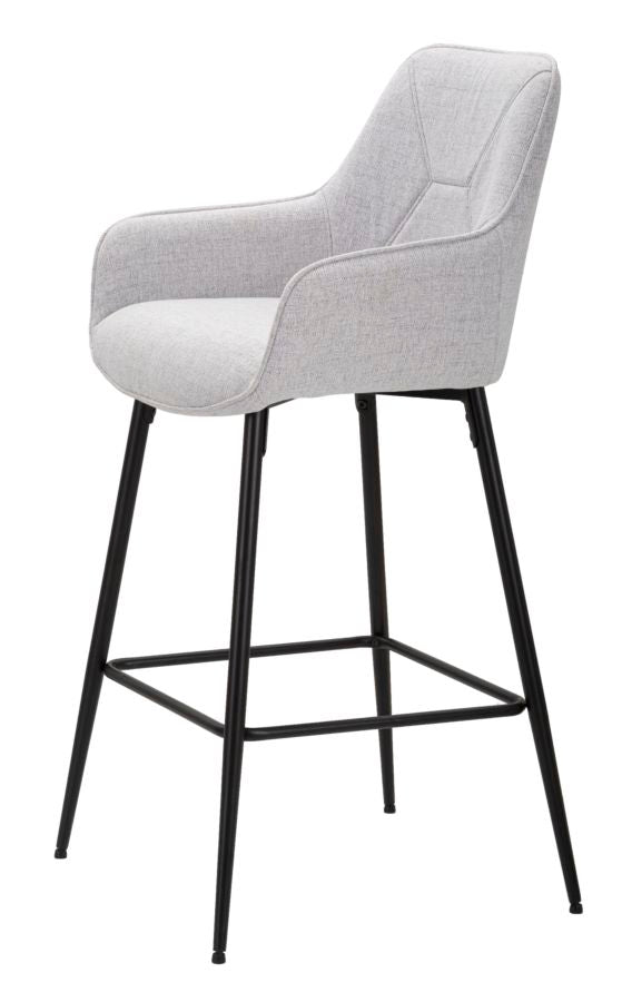 Glam barstol i træ, metal og stof – 55x55x109 cm