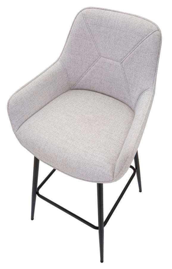 Glam barstol i træ, metal og stof – 55x55x109 cm
