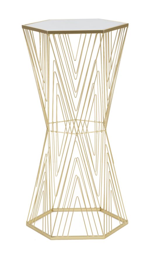 Glam sidebord i guldfarve, jern og spejl – 40x35x80 cm
