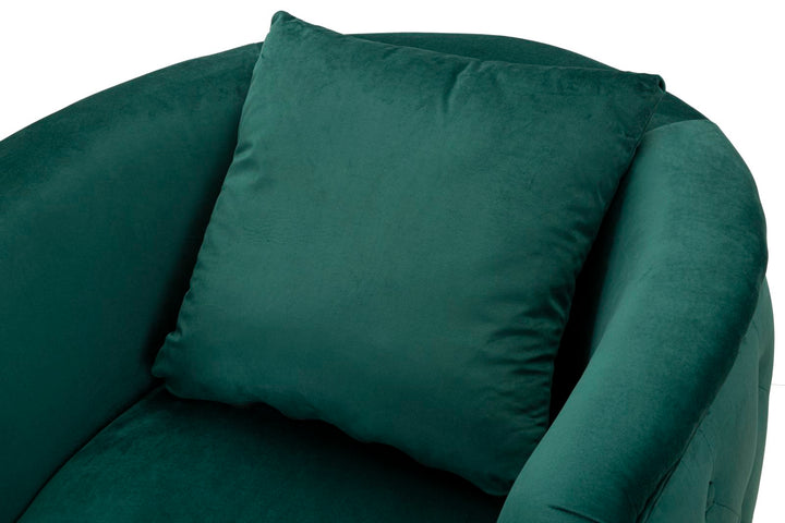 Glam stol i grøn, træ, stof og metal – 76x74x73 cm