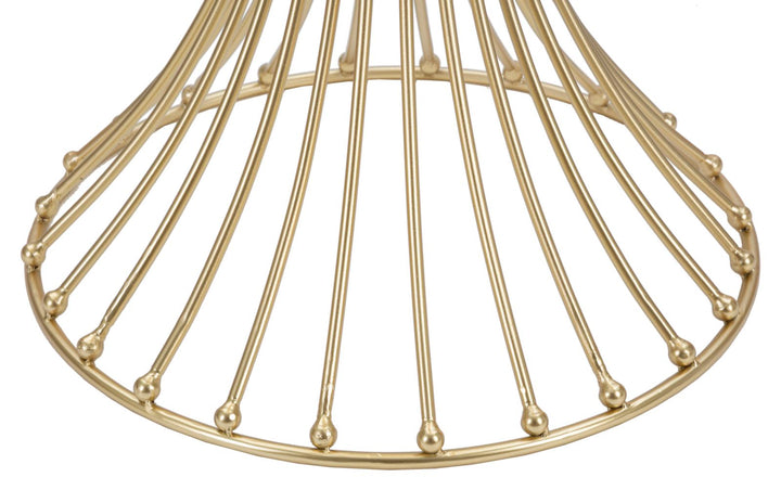 Glam bord i guldfarve, metal og glas – 50x103 cm