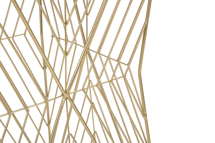 Glam sidebord i guldfarve, jern og glas – 50x50x100 cm