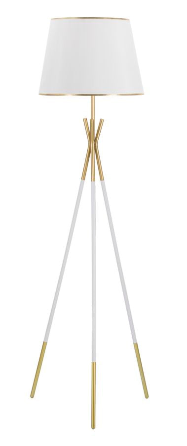 Glam bordlampe i guldfarve, metal og stof – 61x154 cm