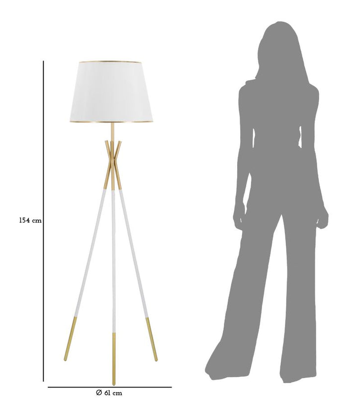 Glam bordlampe i guldfarve, metal og stof – 61x154 cm