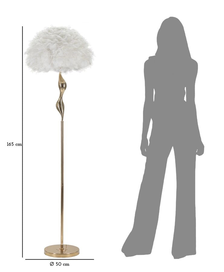 Glam lampe i jern og stof – 50x165 cm