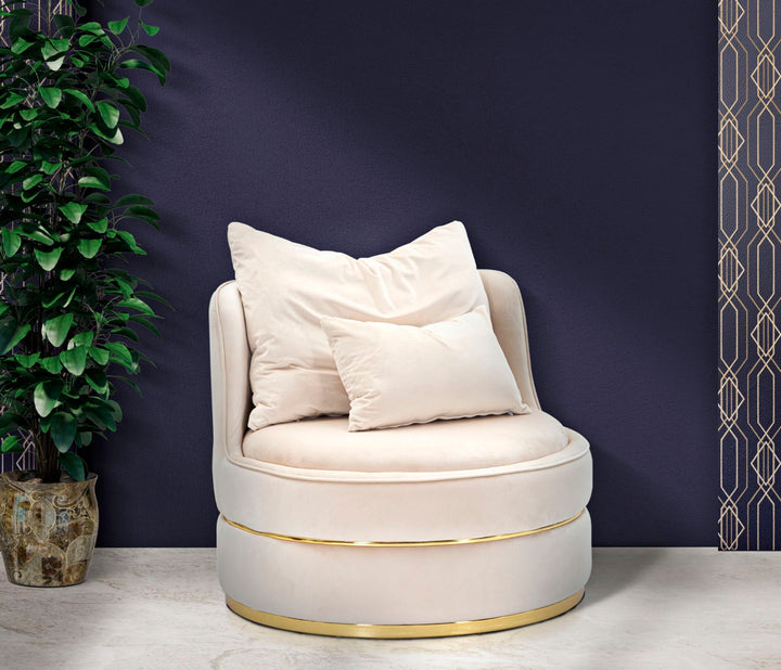 Glam stol i fyrretræ, plast, skum og polyester - 84x72 cm