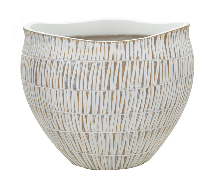 Moderne urtepotteskjuler i polyresin – 30x5x24 cm