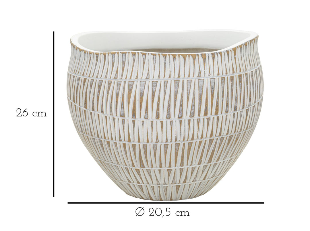 Moderne urtepotteskjuler i polyresin – 26x20x5 cm