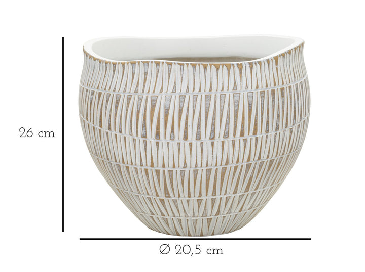 Moderne urtepotteskjuler i polyresin – 26x20x5 cm