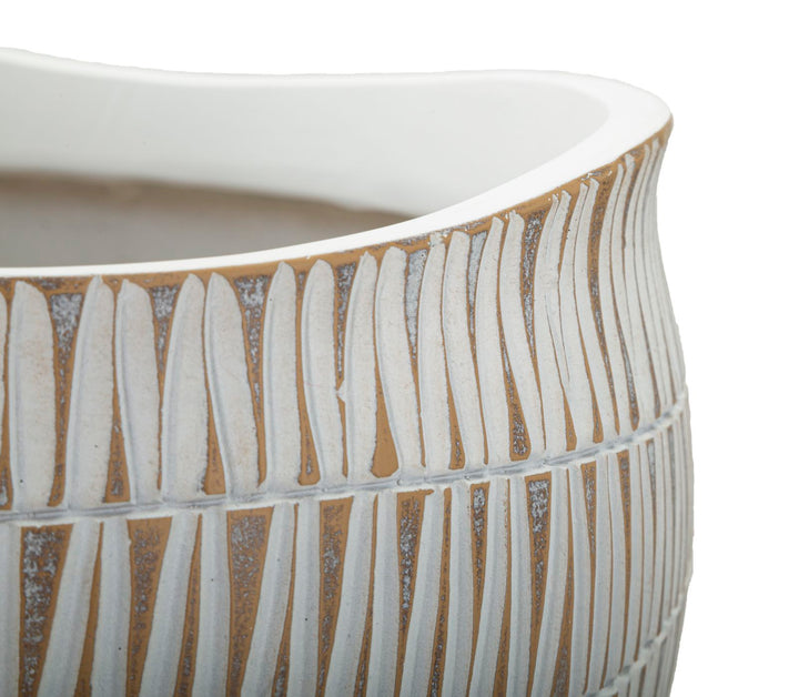 Moderne urtepotteskjuler i polyresin – 30x5x24 cm
