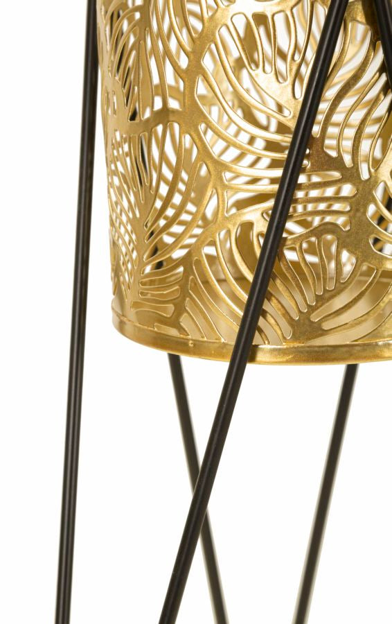 Glam vaser i guldfarve, metal  – 21x20x46 og 18x18x32 cm