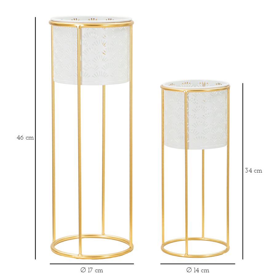 Glam vase i guldfarve, metal – 17x46 14x34 cm