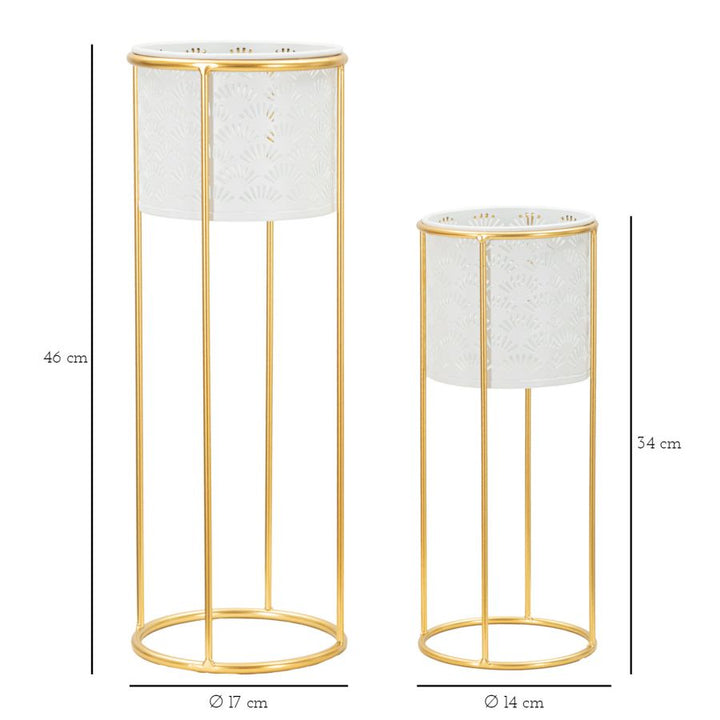 Glam vase i guldfarve, metal – 17x46 14x34 cm