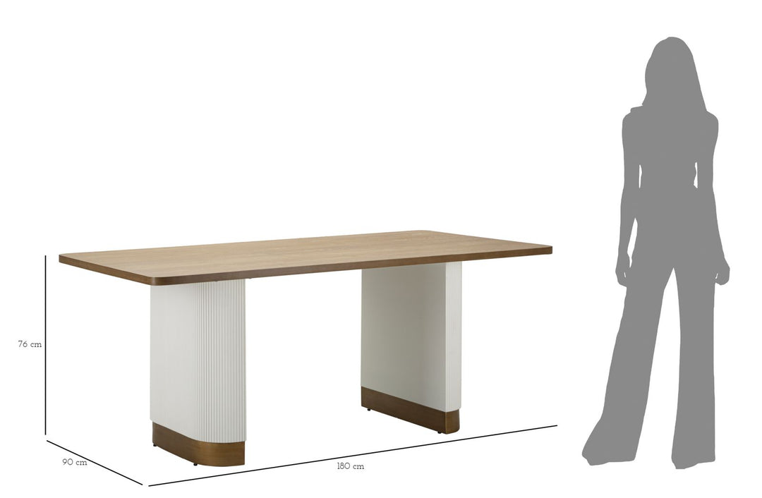 Bord i mdf, træ og jern – 180x90x76 cm