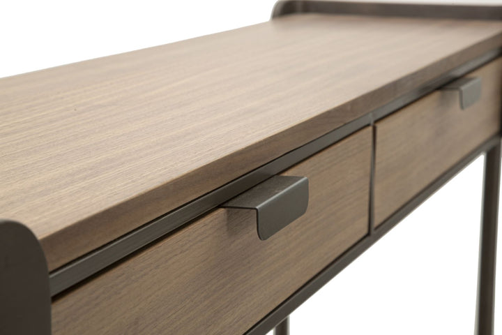 Konsolbord i træ og jern – 120x31x72 cm